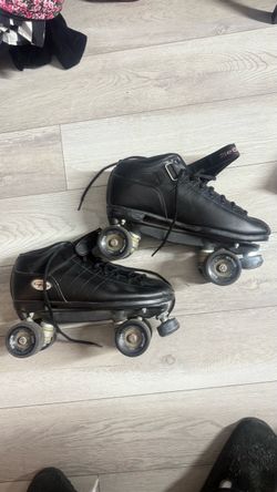 Riedell Black Leather Quad Roller Skates