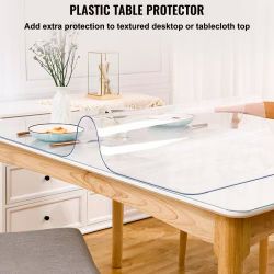 492^ Plastic Table Cover, 42"x96"x0.08", Transparent PVC Table Protector, Rectangle Clear Desk Mat, Water Oil Proof Table Cover for Dining Table Coffe