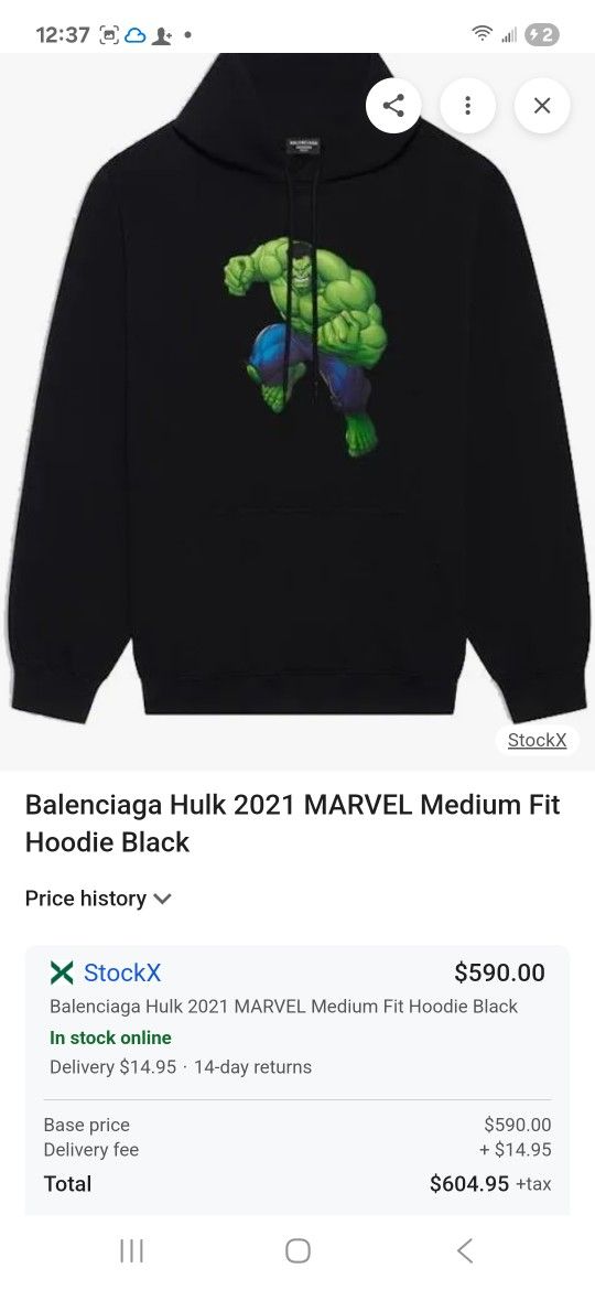 Balenciaga Hoodie New Xl