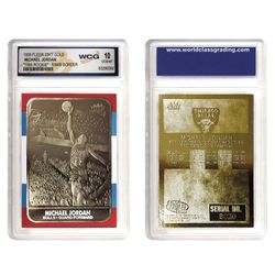 MICHAEL JORDAN 1998 Fleer '86 ROOKIE 23KT Gold Card R/W/B Border - GEM MINT 10