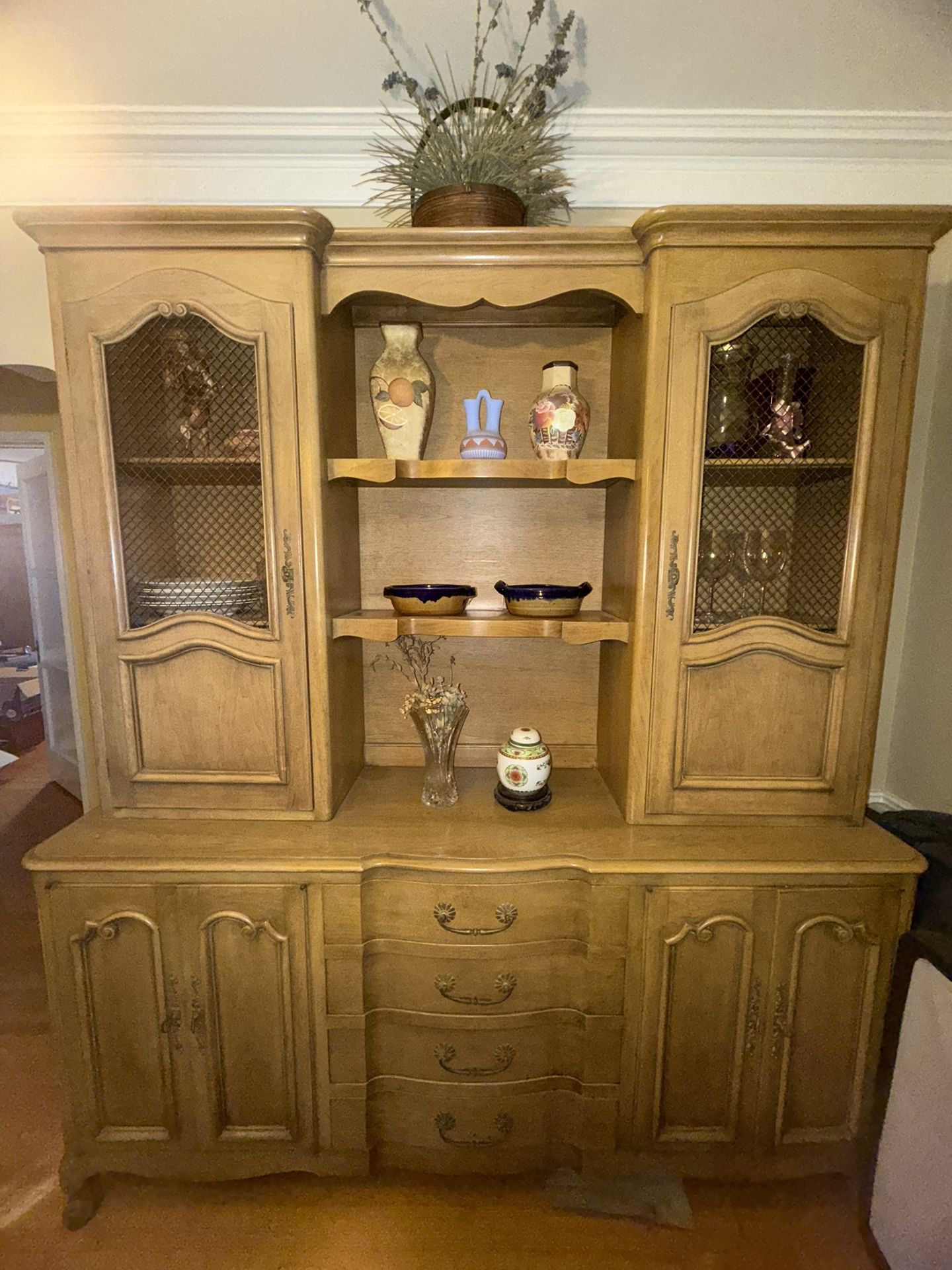 French Provincial China Cabinet