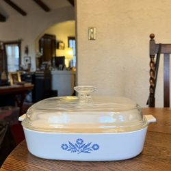 Never Used Vintage Corning Ware P-10-B Blue Cornflower 10" Casserole With Lid 1960’s USA
