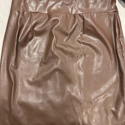 SHEIN Faux Leather Midi Skirt 