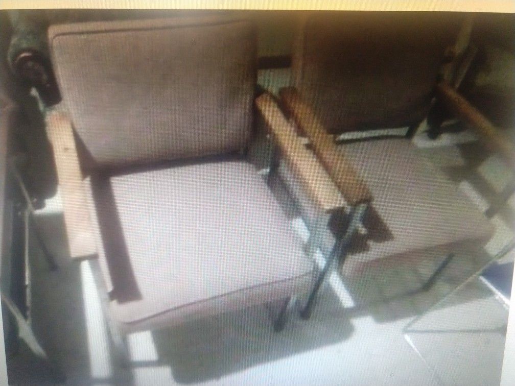2 Steel Framed arm Office Chairs