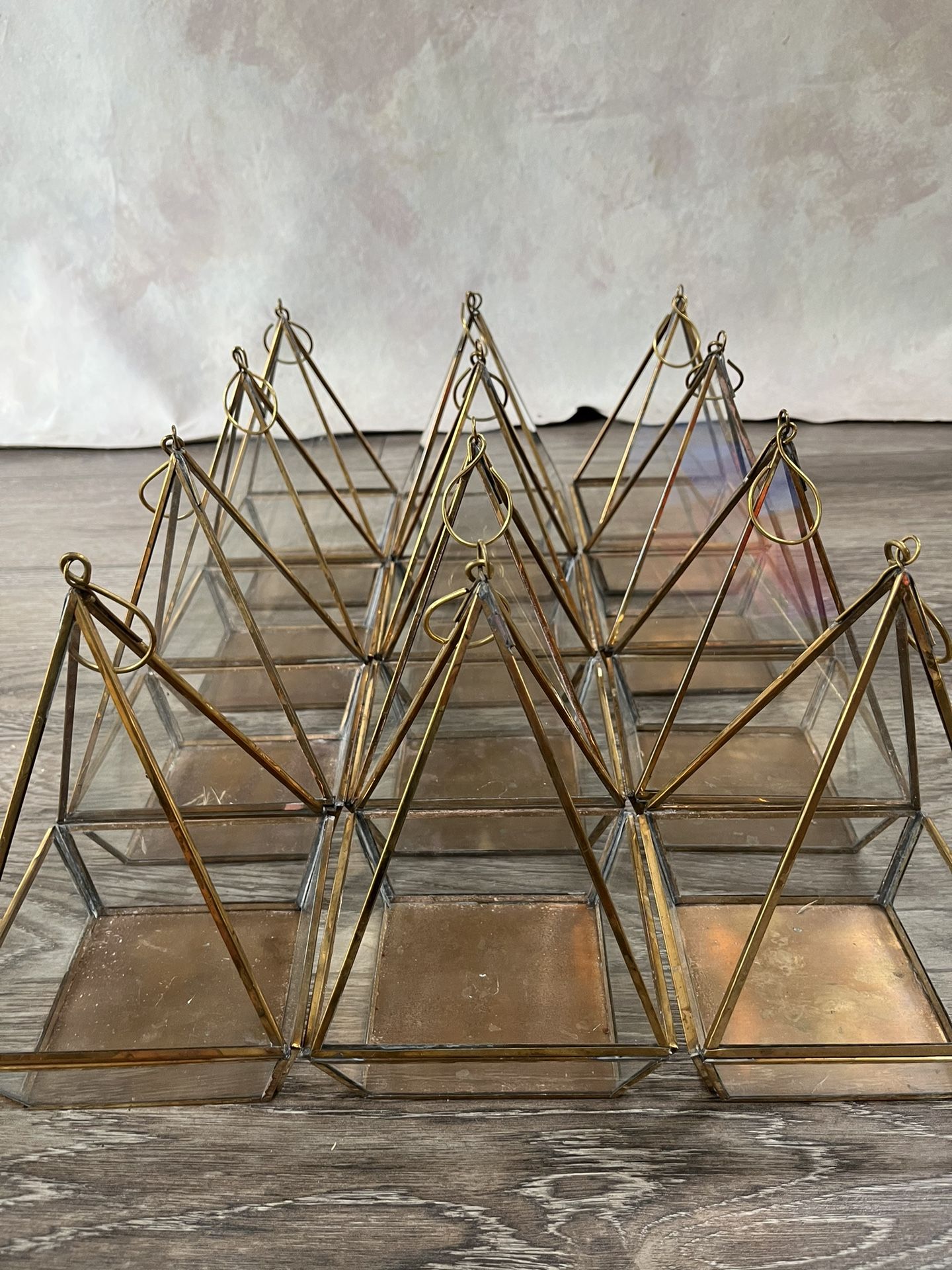 12 Modern Pyramid, Gold Lanterns For Wedding They Open