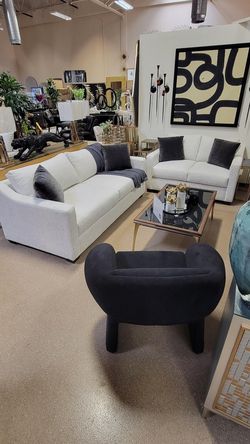 New Arrival!! Modern Sloped Arm Sofa & love Seat. Multiple color options.