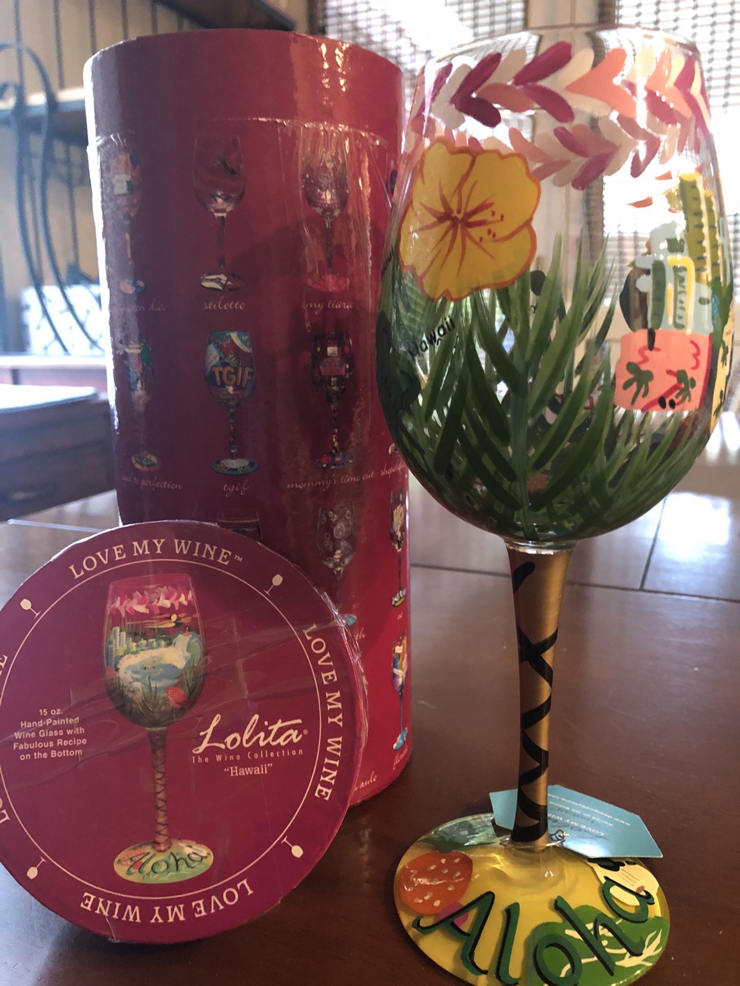 Lolita collectible hand painted Wine Glass