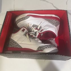 Air Jordan 3 Cardinals Red 6y With Box