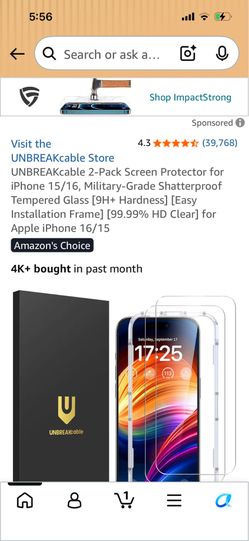 iPhone 15 and 16 screen protectors