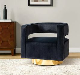 Brand New Jayden Velvet Swivel Barrel Chair Black Gold, Austell,GA30106  ,$175