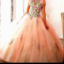 Mori Lee. Madeline Gardner,  Embroidery & Beading On A Flounce Tulle Ballgown