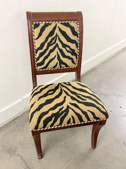 Regency-style zebra mahogany finish side chair