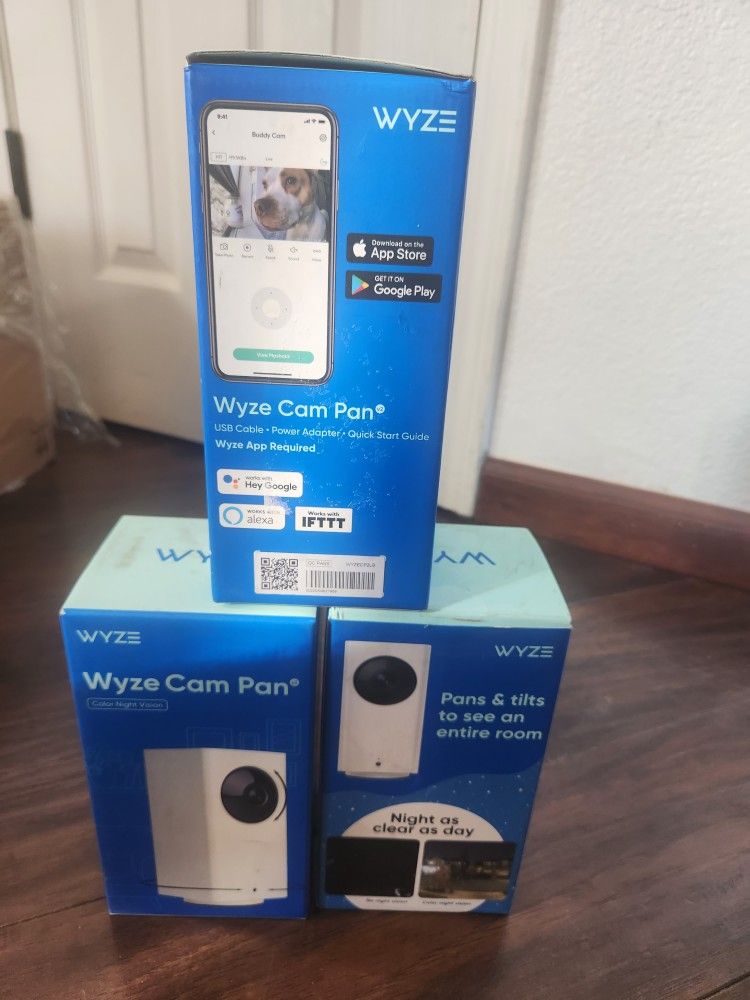 wize cam pan 360⁰ wired security camera (alexa , hey google)