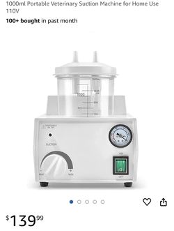 1000ml Portable Veterinary Suction Machine for Home Use 110V NEW