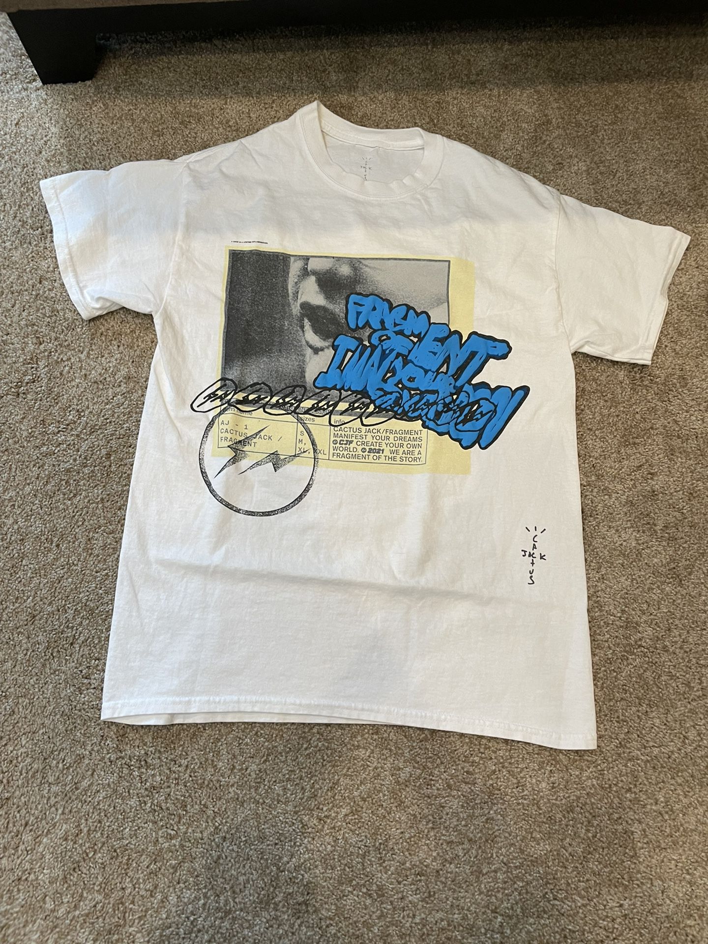 Travis Scott Cactus Jack For Fragment Manifest T-Shirt, US Men's Small for  Sale in Pasadena, California - OfferUp