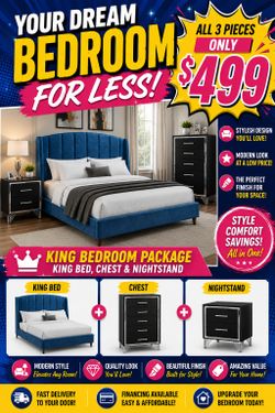 ⚡️BIG SAVINGS! BRAND NEW KING SIZE BEDROOM SET