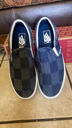 Vans Checkerboard Slip-On Shoes, Navy, Size 10