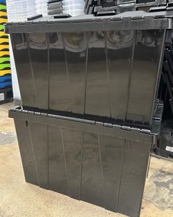 Clasp Heavy Duty Plastic Stackable Bin Organzier Container 12 Gallon Box