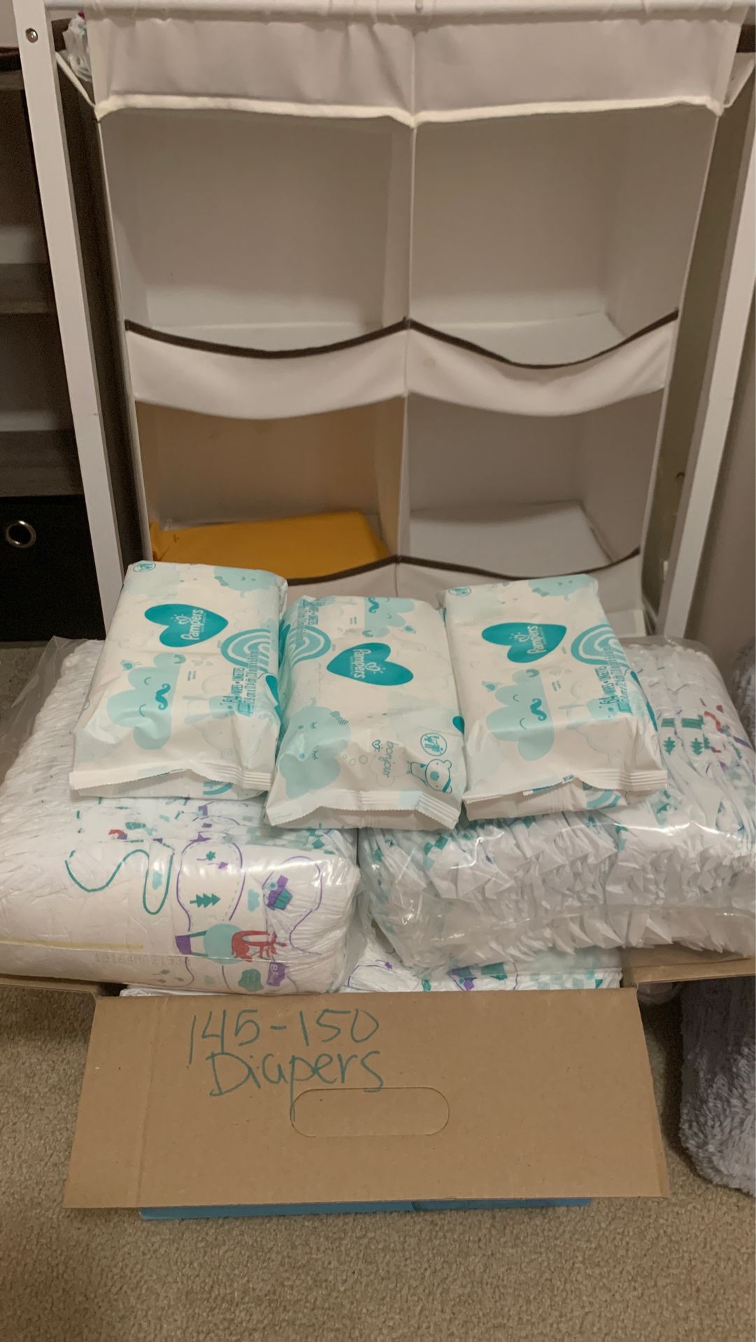 Size 3 parents choice diapers and pampers wipes