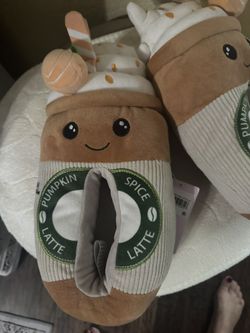 Cute Pumpkin Latte House Slippers 
