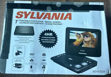 Sylvania Portable DVD Player 7” Black SDVD7029 New In Open Box New Tested Swivel