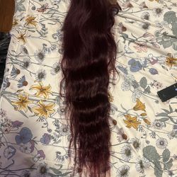 30 inch burgundy Wig