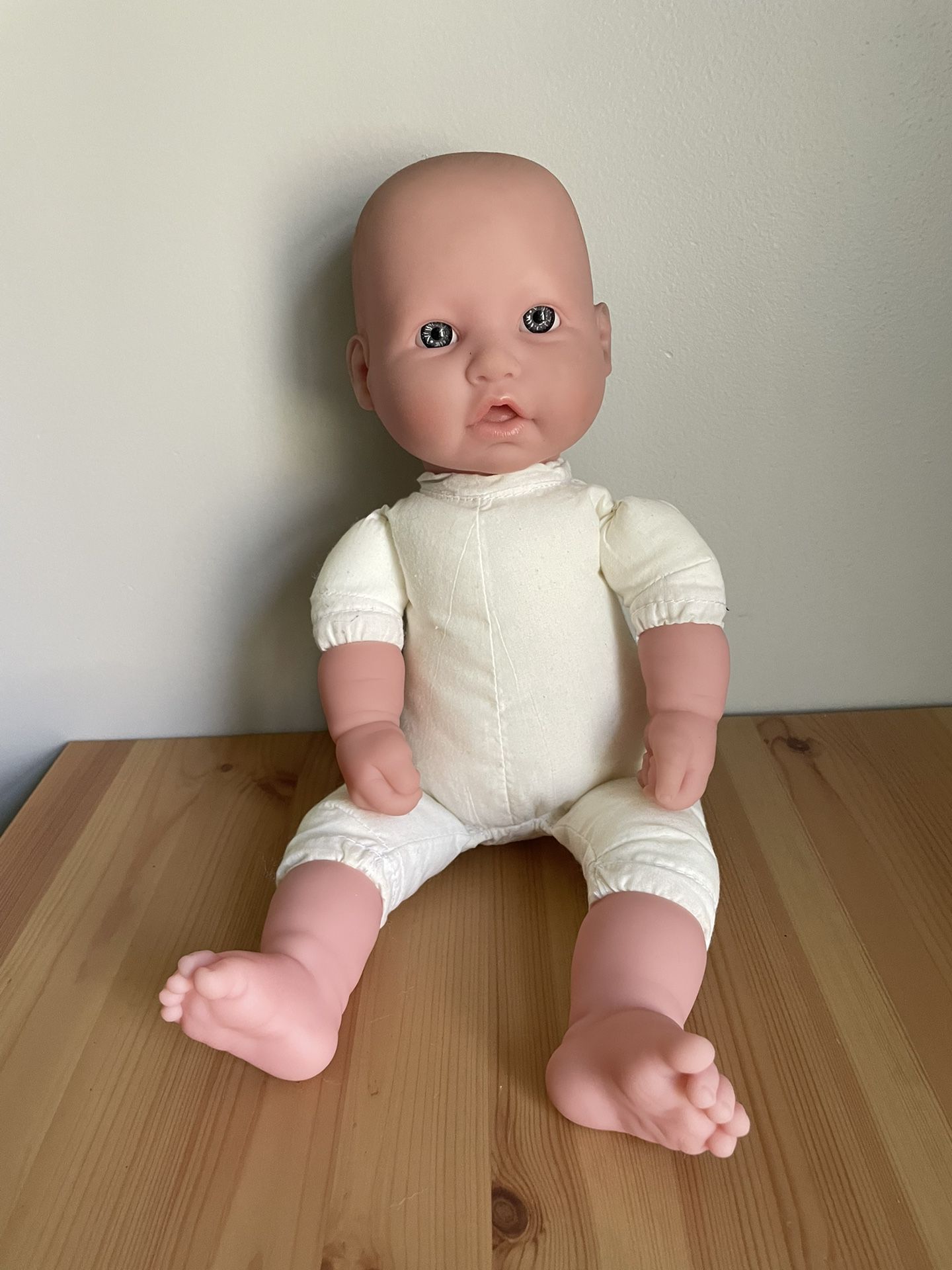 Berenguer Baby Doll Soft Cloth Body Firm Limbs Blue Eyes JC Toys
