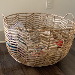 2 Boho Wicker Baskets 