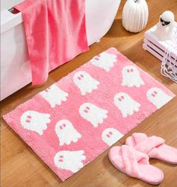 Halloween pink bath mat