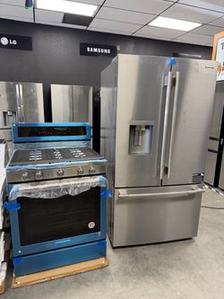 KitchenAid Stainless Steel Refrigerator and Gas Range Set