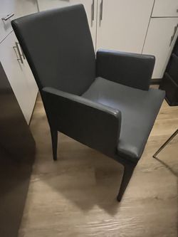 4 comfortable gray dining chairs