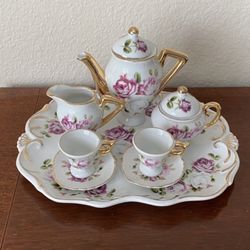 Petite Porcelain TeaSet With Tray
