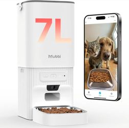 Automatic Cat Feeder with Camera - 5G WiFi Cat Food Dispenser with Night Vision, 7L Dog Feeder Automatic,