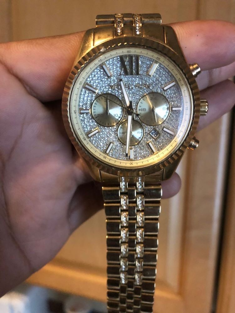Michael Kors Men's Analog-Quartz Watch with Stainless-Steel Strap, Gold, 22 (Model: MK8579)