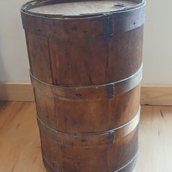 Antique Oak Coffee Barrel