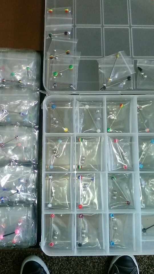 Body jewelry of all sorts of $2 some $3 some $5