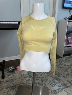 Yellow Long Sleeve Seamless Crop Top