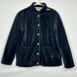 #2633 Burberry Velvet biker jacket size 42 black 