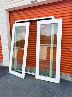 Impact rated  Sliding Glass Door 60x80-in Brown/White