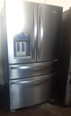 Whirlpool 4 Door Counter Depth Stainless Steel Refrigerator Fridge
