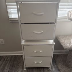 2 white double drawer nightstands !