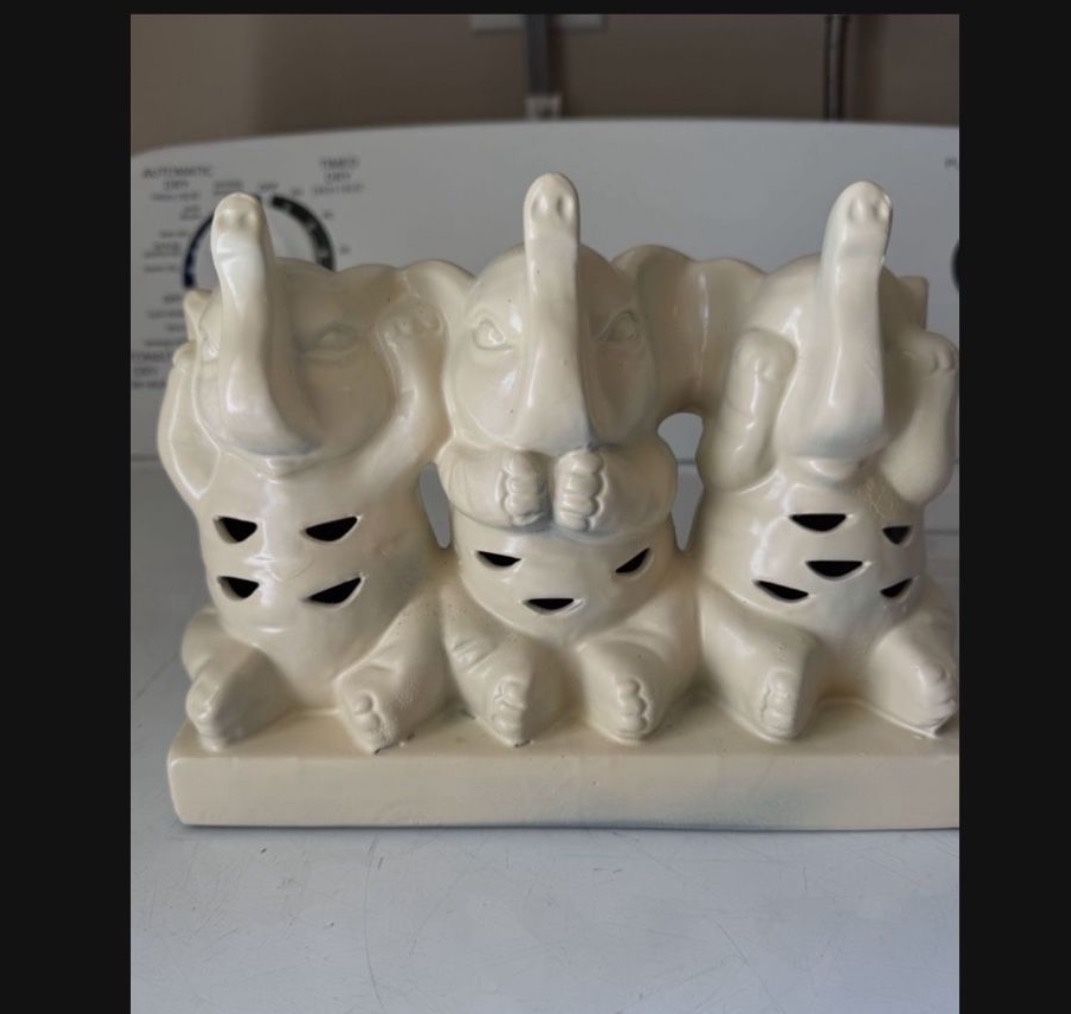 Homegoods Ceramic See No Evil Will Speak No Evil Here No Evil Desktop Decor