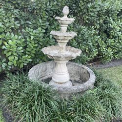 3 Tier Concrete Fountain With Basin