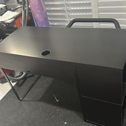 Black desk solid condition with chair