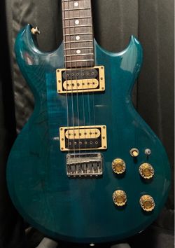 Aria Pro II Cardinal Series Original Custom Body Solidbody Electric Guitar - See Through Blue (1982)