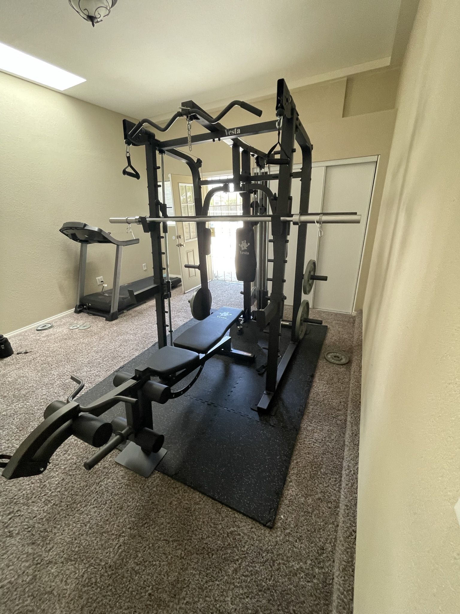 Vesta Fitness Smith Machine 2001 w/Bench Attachment | 230lb Bumpers ...