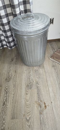 Galvanized steel garbage can