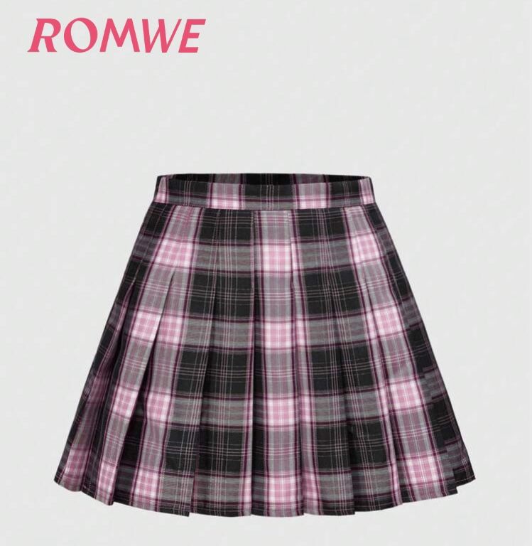 New Cute Ladies Plaid Skirt Large