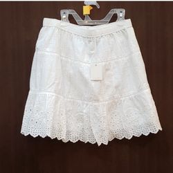NWT Women’s Jennifer & Grace  White  Eyelet skirt  Size S