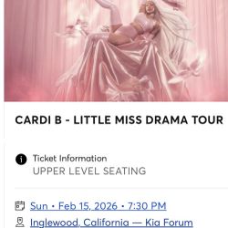 Selling 2 Cardi B Tickets 2/15 Sunday! 